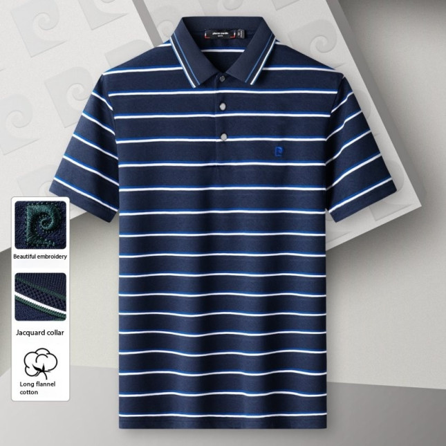 Pierre Cardin Men’s Polo Shirt (Blue Striped) P73113071A78